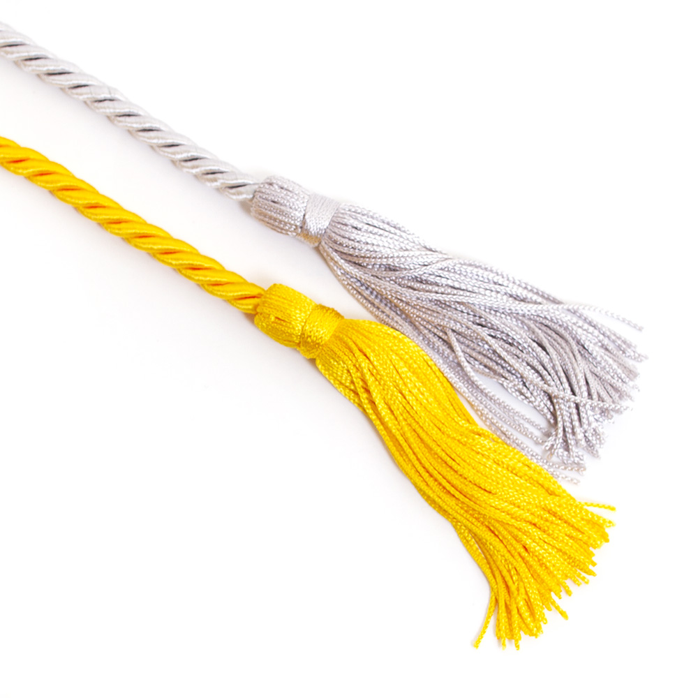 Graduation, Double Honor Cords, Silver Gray/Gold